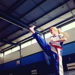 Mrs Vice perfecting her axe kick