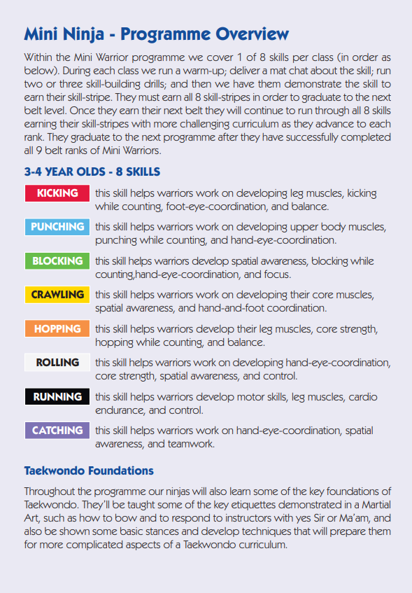 mini warrior content page
